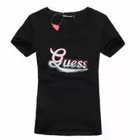 tee shirt mujer guess short sleeve genereux cotton 2013 france sm music black